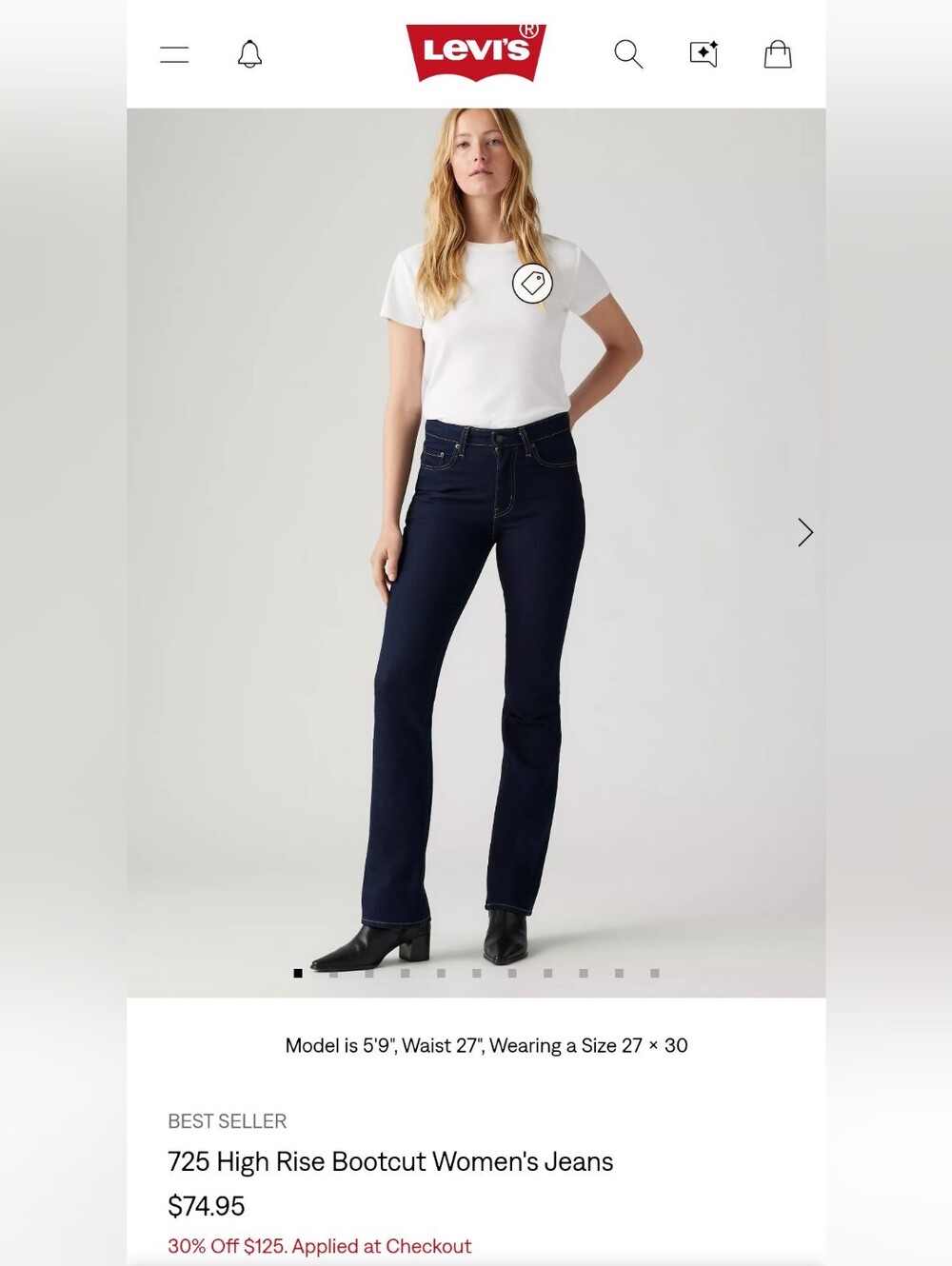Levi's Light Blue High Rise Bootcut Jeans